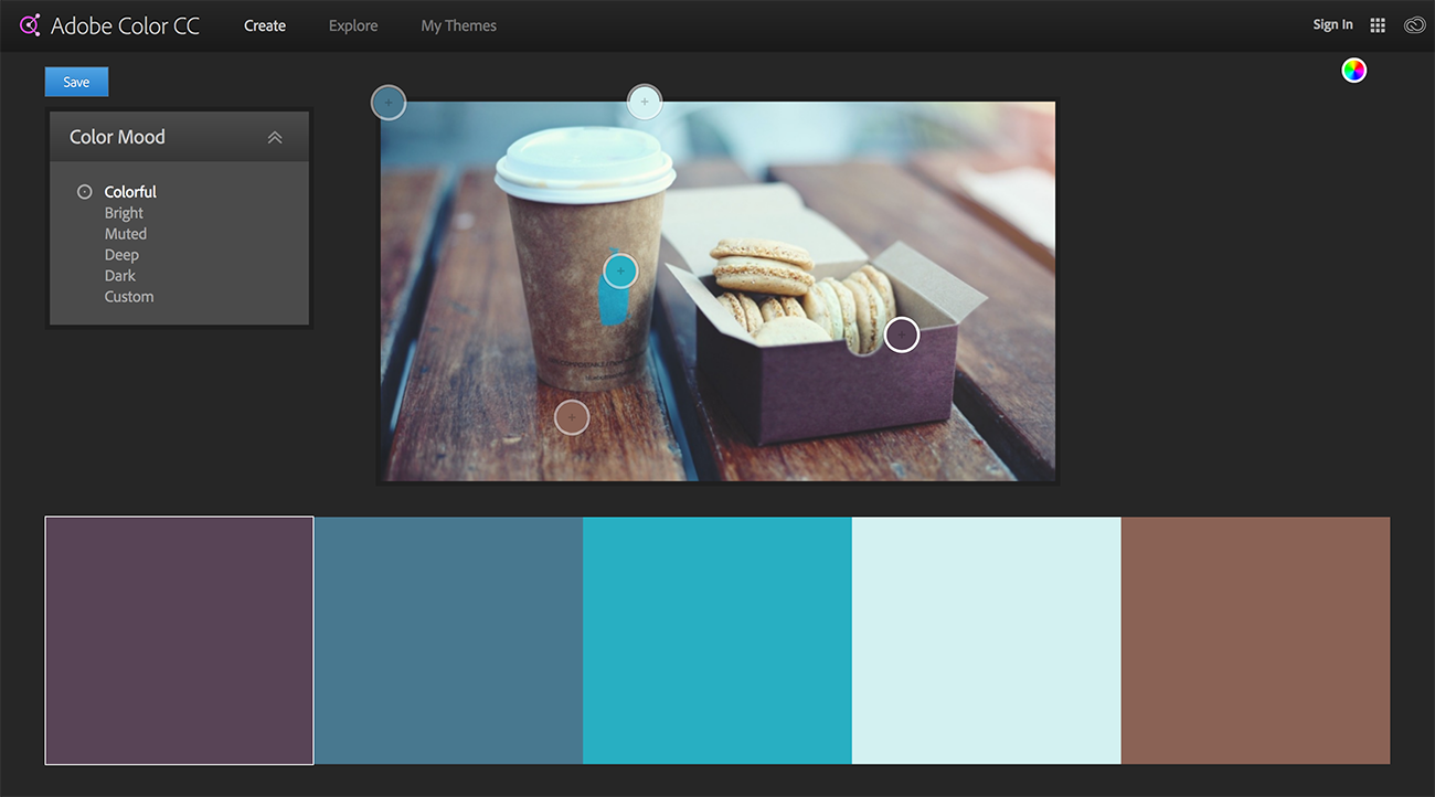 adobe create from photo tool for creating perfect colour palettes