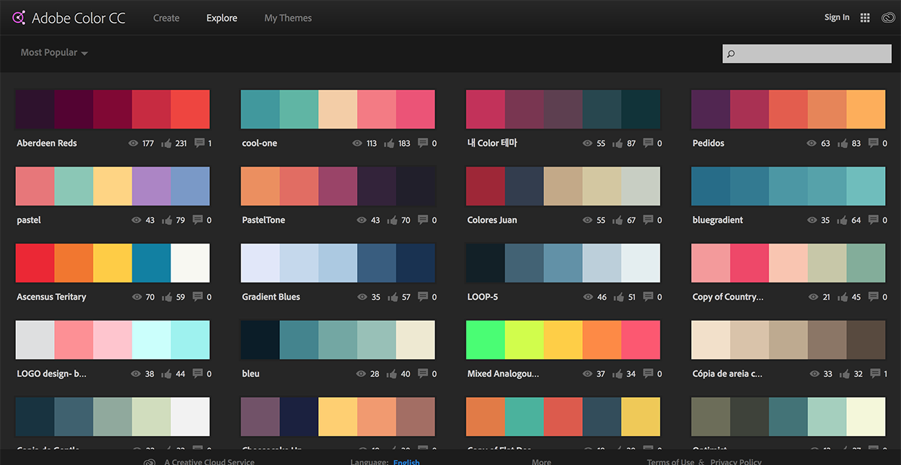 adobe explore tool for creating perfect colour palettes