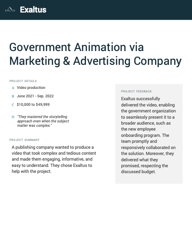 Government Animation via Marketing & Advertising Company