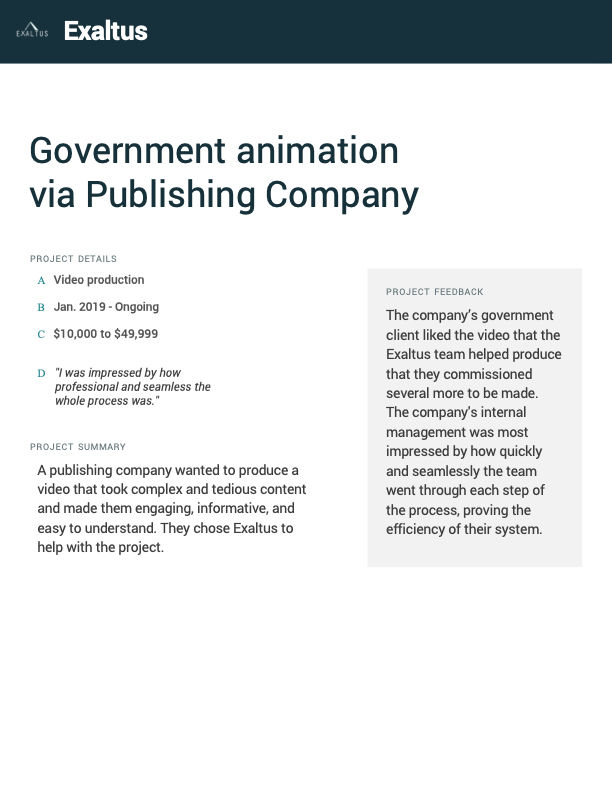 Government Animation via Publishing Company